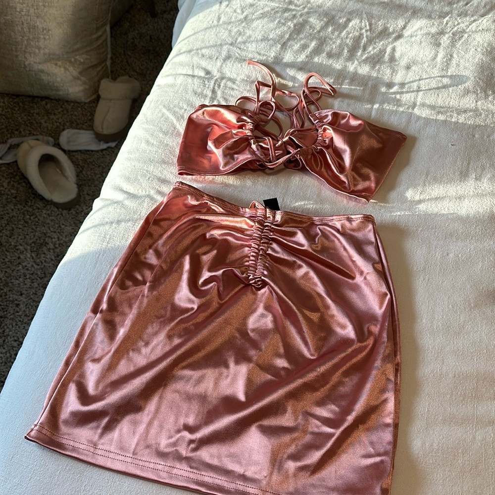 Pink SHEIN skirt set